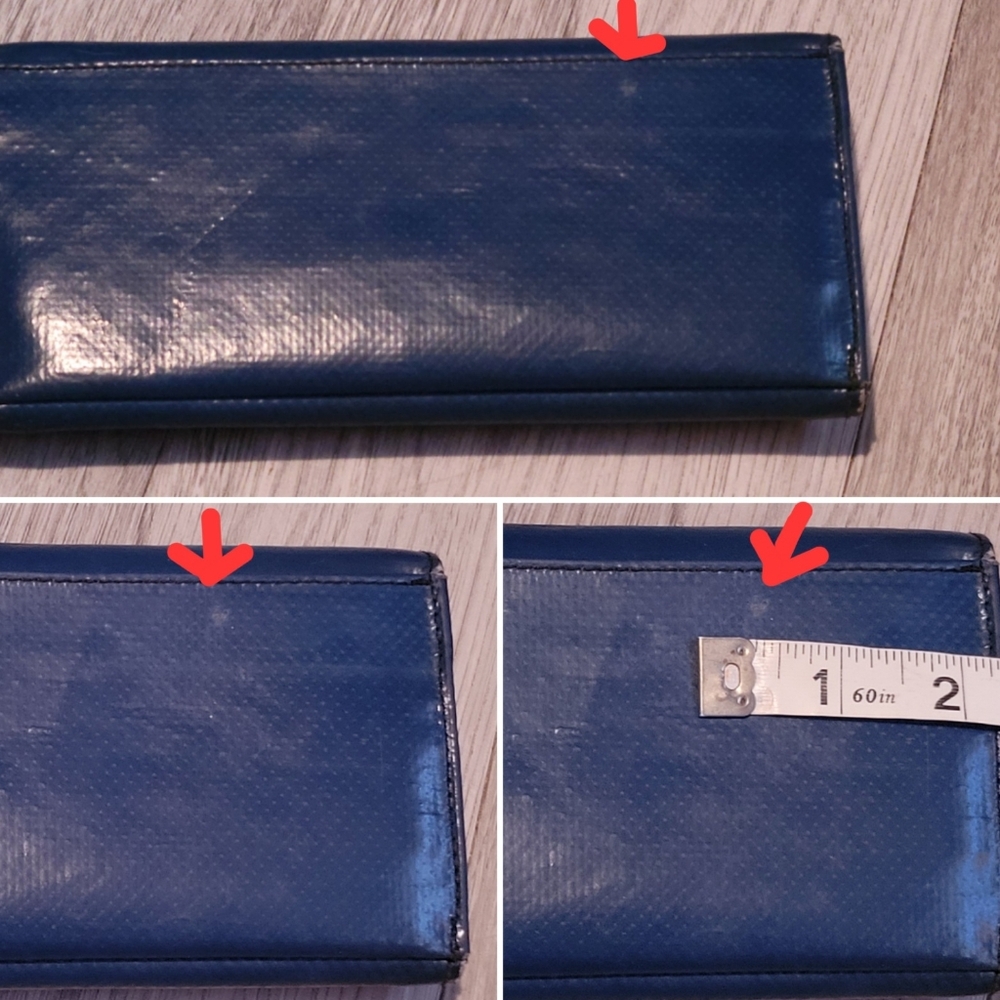 Freitag F555 Caroline 8" x 3.5" (~20cm x 9cm) Blue and Red Wallet Cardholder - Picture 13 of 15